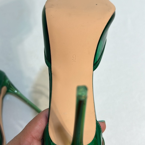 STEVE MADDEN ALESSI POINTED 4” HEELS ANKLE STRAPPED GREEN Sz 9 - Picture 11 of 11